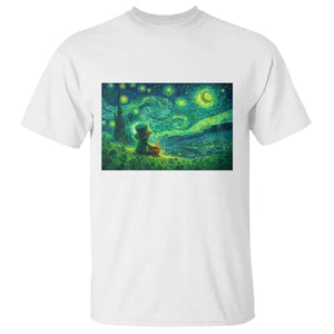 St Patricks Day Starry Night Leprechaun Shamrock Van Gogh T Shirt TS14 White Print Your Wear