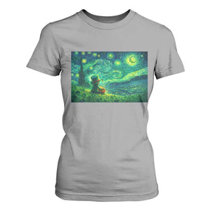St Patricks Day Starry Night Leprechaun Shamrock Van Gogh T Shirt For Women TS14 Sport Gray Print Your Wear
