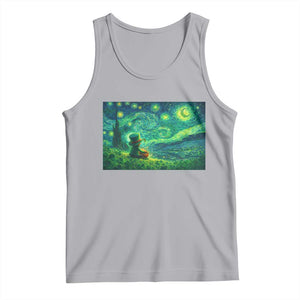 St Patricks Day Starry Night Leprechaun Shamrock Van Gogh Tank Top TS14 Athletic Heather Print Your Wear