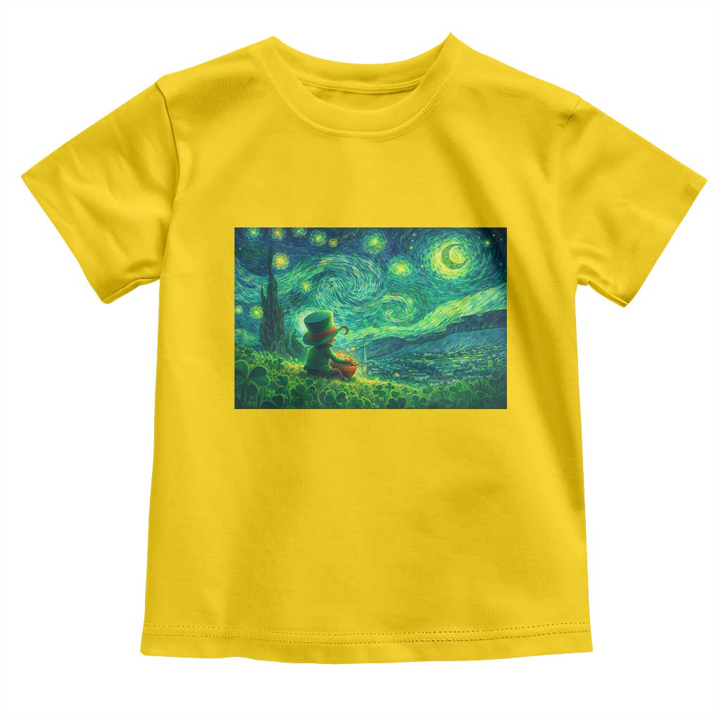 St Patricks Day Starry Night Leprechaun Shamrock Van Gogh Toddler T Shirt TS14 Daisy Print Your Wear
