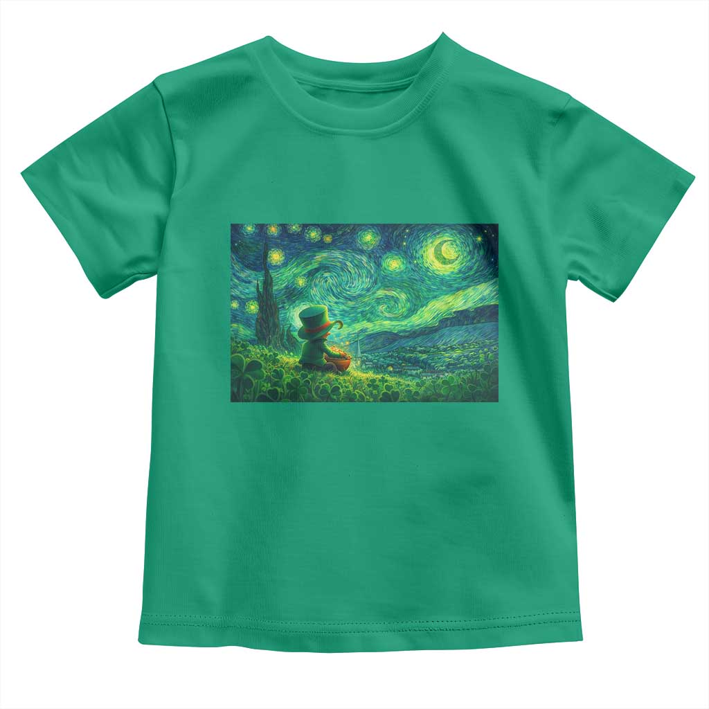 St Patricks Day Starry Night Leprechaun Shamrock Van Gogh Toddler T Shirt TS14 Irish Green Print Your Wear