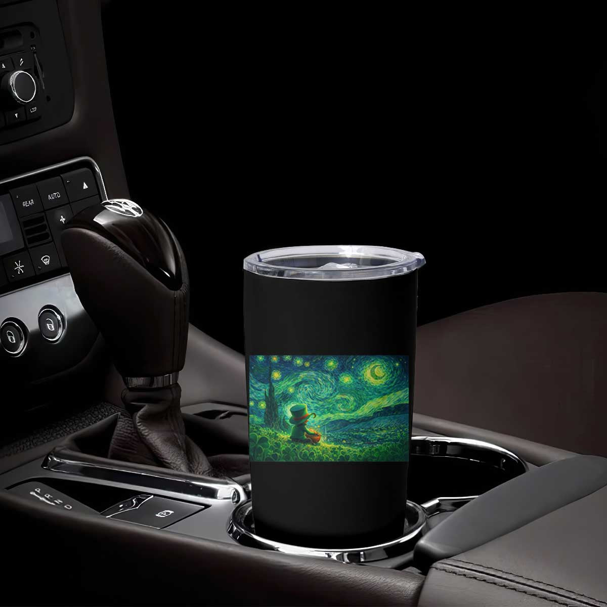 St Patricks Day Starry Night Leprechaun Shamrock Van Gogh Tumbler Cup TS14 Print Your Wear