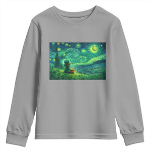 St Patricks Day Starry Night Leprechaun Shamrock Van Gogh Youth Sweatshirt TS14 Sport Gray Print Your Wear