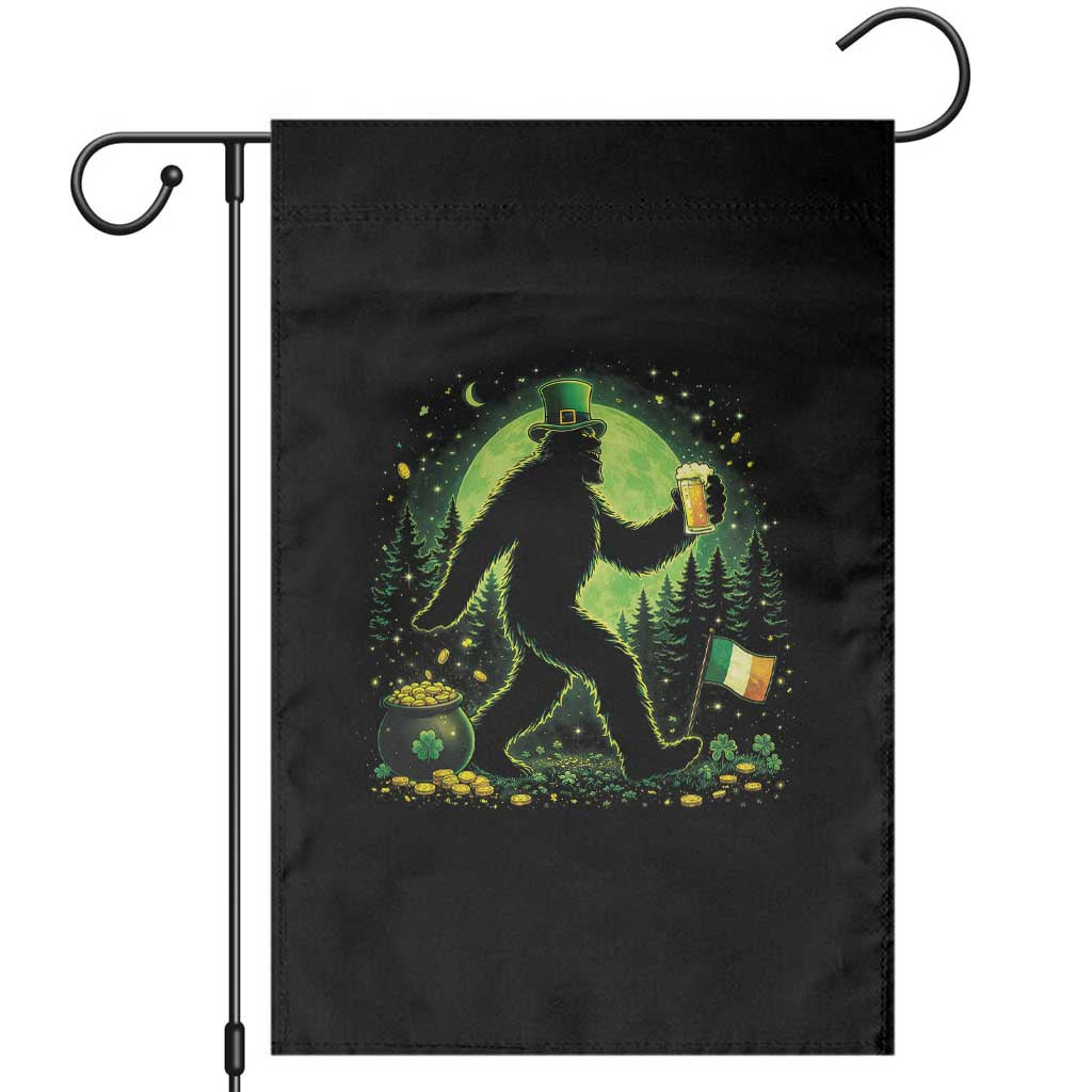 Funny Bigfoot St Patricks Day Garden Flag Sasquatch Drinking Green Beer Lover TS14 Black Print Your Wear