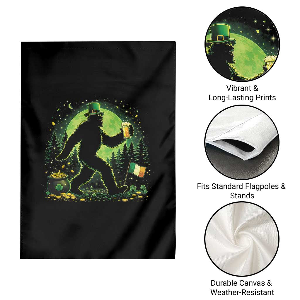 Funny Bigfoot St Patricks Day Garden Flag Sasquatch Drinking Green Beer Lover TS14 Print Your Wear