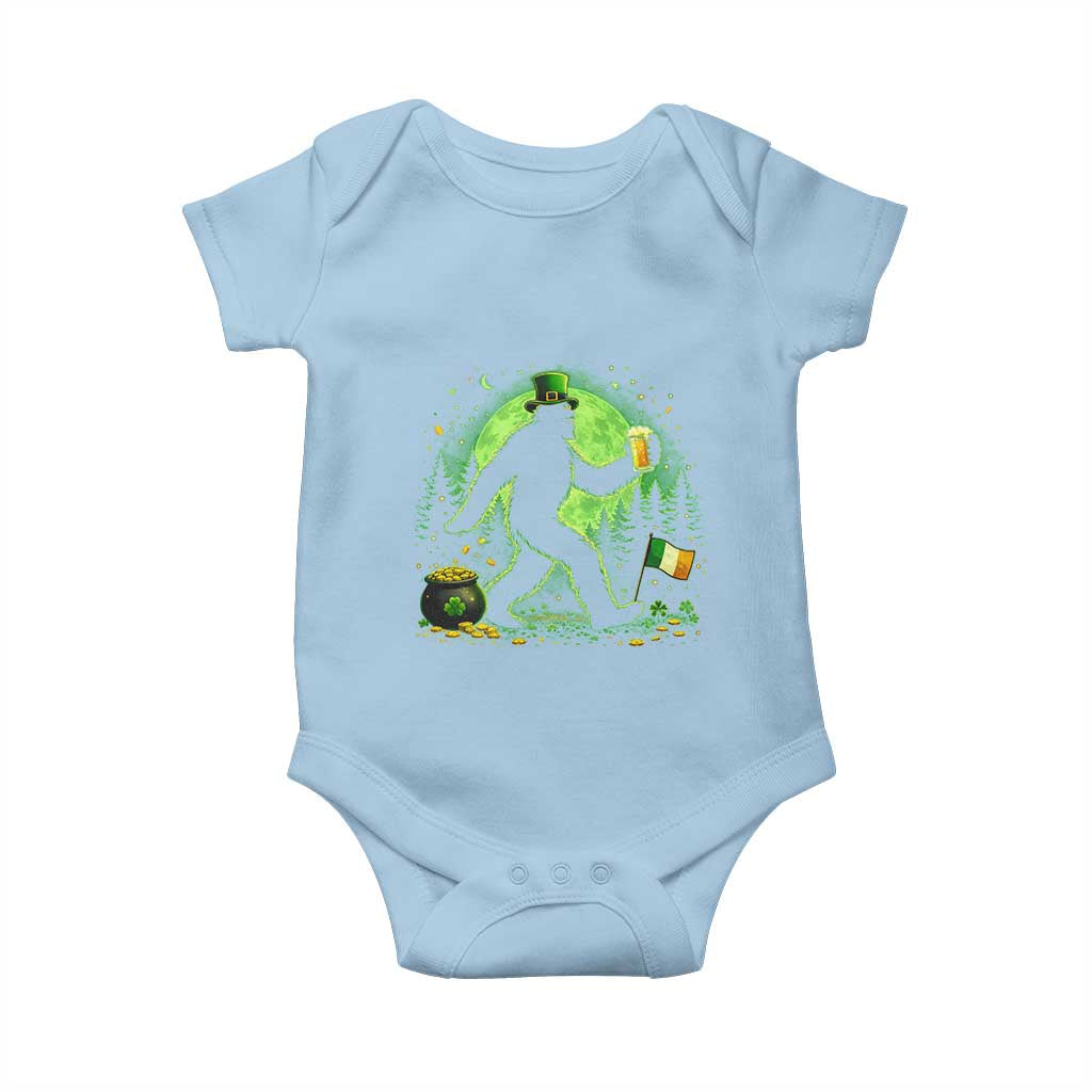 Funny Bigfoot St Patricks Day Baby Onesie Sasquatch Drinking Green Beer Lover TS14 Light Blue Print Your Wear