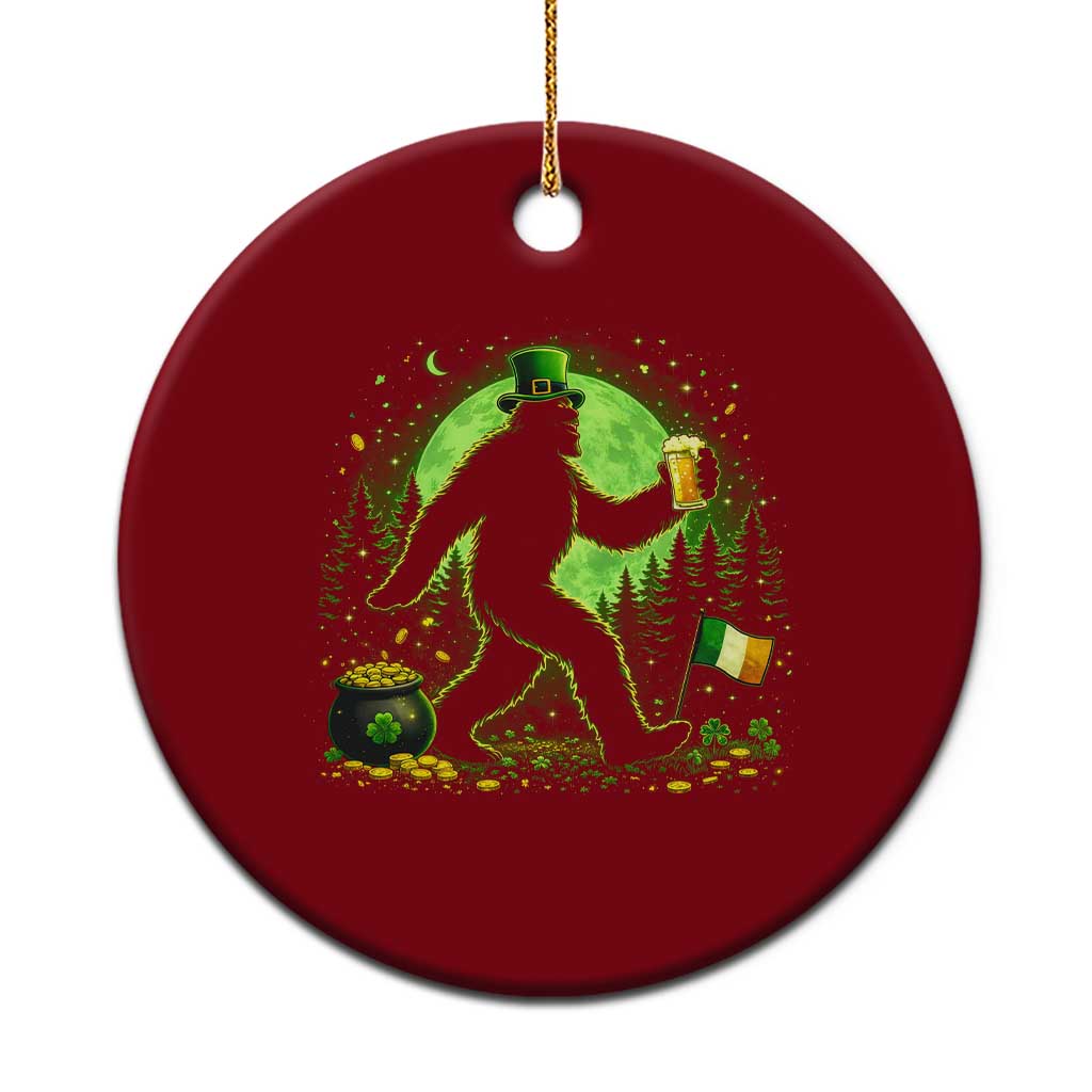 Funny Bigfoot St Patricks Day Ceramic Ornament Sasquatch Drinking Green Beer Lover TS14 1pc Red Print Your Wear