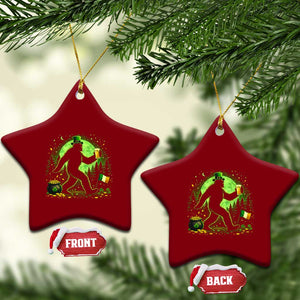 Funny Bigfoot St Patricks Day Ceramic Ornament Sasquatch Drinking Green Beer Lover TS14 Print Your Wear