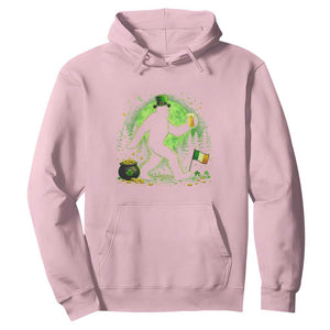 Funny Bigfoot St Patricks Day Hoodie Sasquatch Drinking Green Beer Lover TS14 Light Pink Print Your Wear
