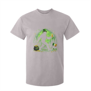Funny Bigfoot St Patricks Day T Shirt For Kid Sasquatch Drinking Green Beer Lover TS14 Ice Gray Print Your Wear