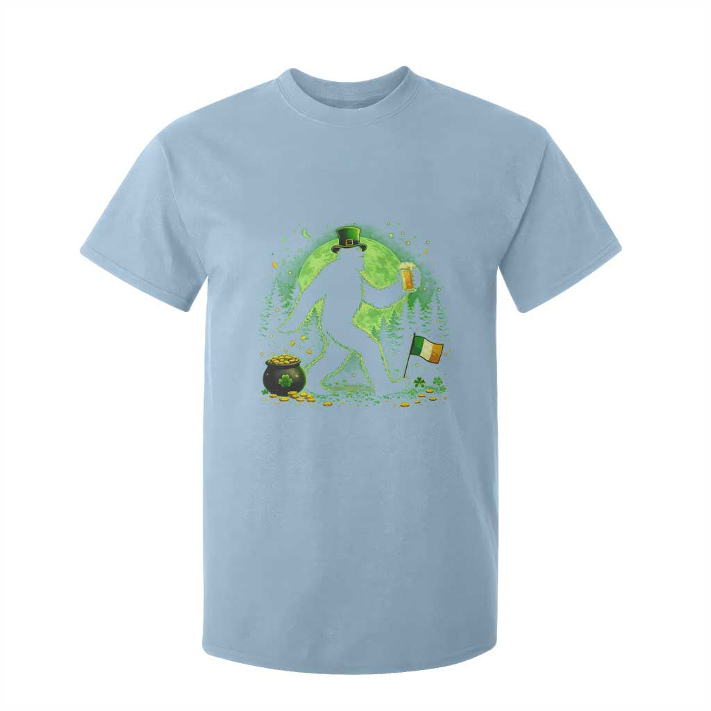 Funny Bigfoot St Patricks Day T Shirt For Kid Sasquatch Drinking Green Beer Lover TS14 Light Blue Print Your Wear
