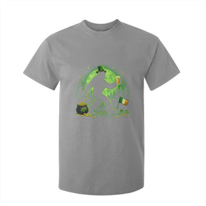 Funny Bigfoot St Patricks Day T Shirt For Kid Sasquatch Drinking Green Beer Lover TS14 Sport Gray Print Your Wear