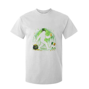 Funny Bigfoot St Patricks Day T Shirt For Kid Sasquatch Drinking Green Beer Lover TS14 White Print Your Wear