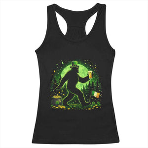Funny Bigfoot St Patricks Day Racerback Tank Top Sasquatch Drinking Green Beer Lover TS14 Black Print Your Wear