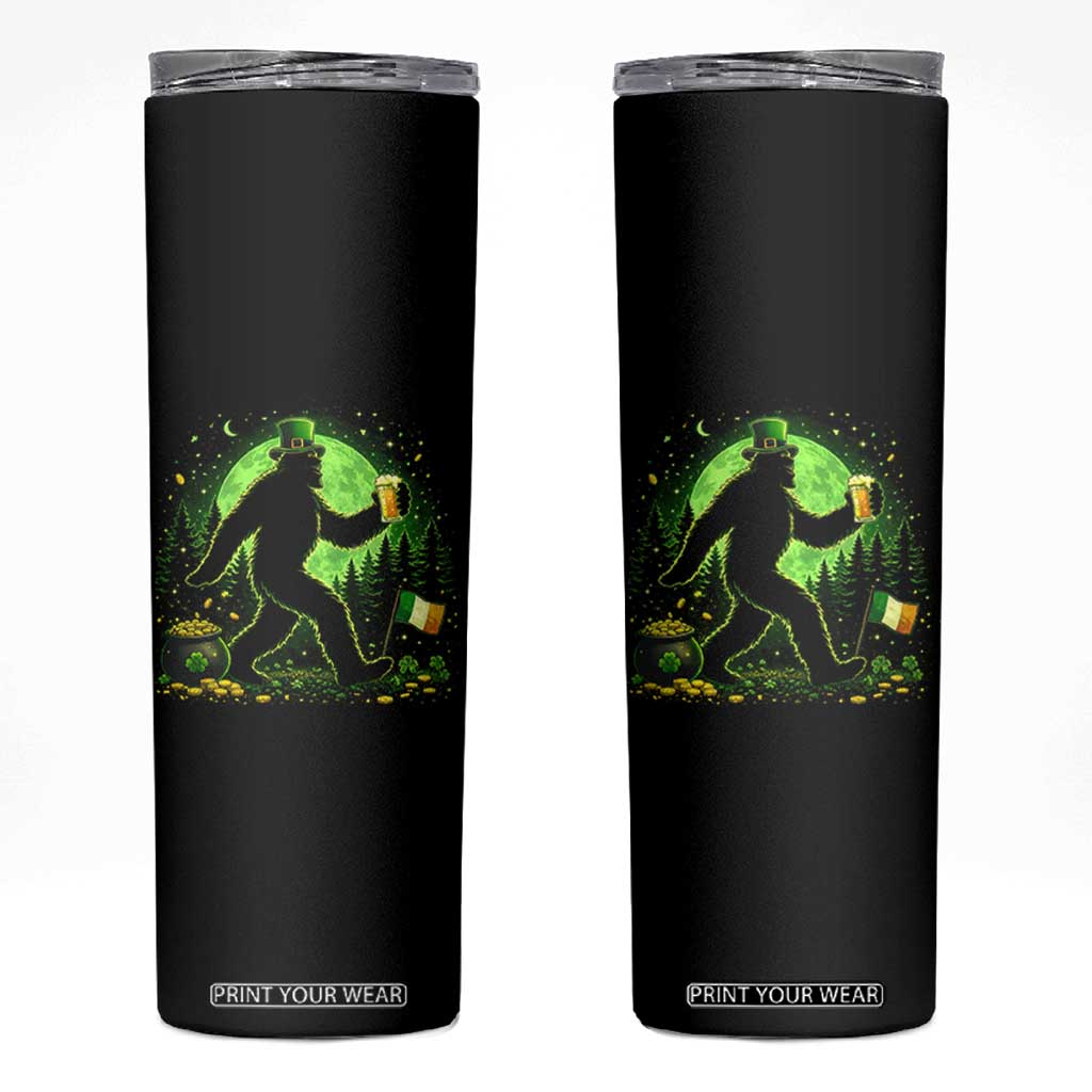 Funny Bigfoot St Patricks Day Skinny Tumbler Sasquatch Drinking Green Beer Lover TS14 Black Print Your Wear