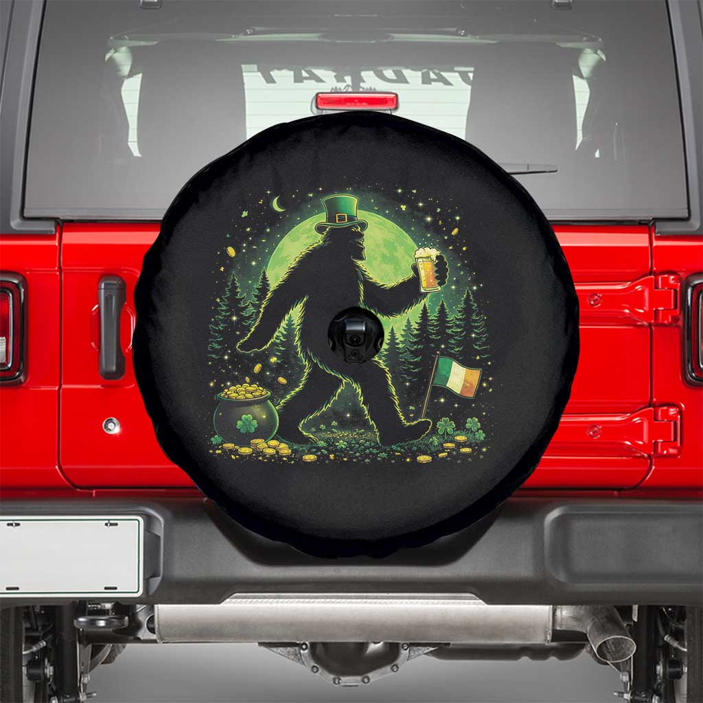 Funny Bigfoot St Patricks Day Spare Tire Cover Sasquatch Drinking Green Beer Lover TS14 Black Print Your Wear