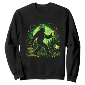 Funny Bigfoot St Patricks Day Sweatshirt Sasquatch Drinking Green Beer Lover TS14 Black Print Your Wear