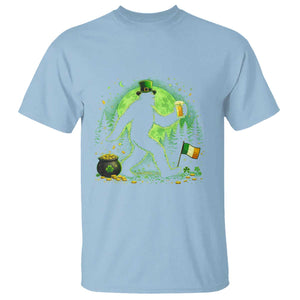 Funny Bigfoot St Patricks Day T Shirt Sasquatch Drinking Green Beer Lover TS14 Light Blue Print Your Wear