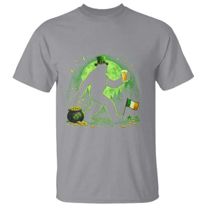 Funny Bigfoot St Patricks Day T Shirt Sasquatch Drinking Green Beer Lover TS14 Sport Gray Print Your Wear