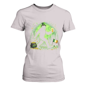 Funny Bigfoot St Patricks Day T Shirt For Women Sasquatch Drinking Green Beer Lover TS14 Ice Gray Print Your Wear