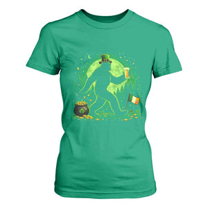 Funny Bigfoot St Patricks Day T Shirt For Women Sasquatch Drinking Green Beer Lover TS14 Irish Green Print Your Wear
