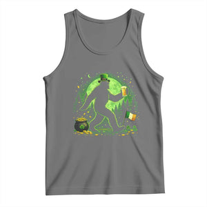 Funny Bigfoot St Patricks Day Tank Top Sasquatch Drinking Green Beer Lover TS14 Black Heather Print Your Wear