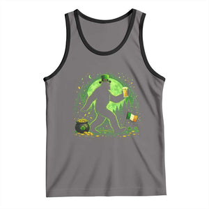 Funny Bigfoot St Patricks Day Tank Top Sasquatch Drinking Green Beer Lover TS14 Deep Heather Black Print Your Wear