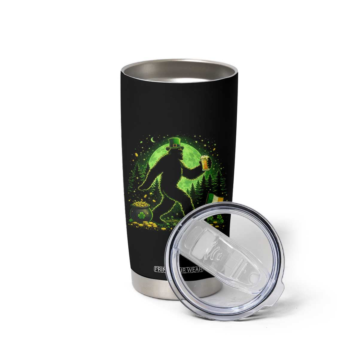 Funny Bigfoot St Patricks Day Tumbler Cup Sasquatch Drinking Green Beer Lover TS14 Print Your Wear