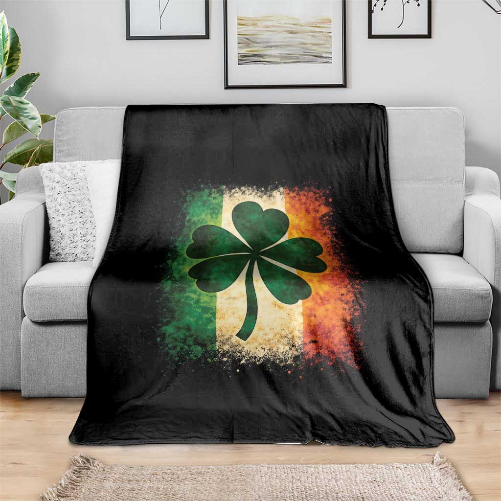 Retro Ireland Shamrock Irish Flag St Patricks Day Throw Blanket TS14 Print Your Wear