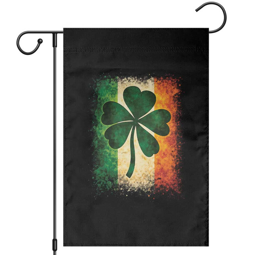 Retro Ireland Shamrock Irish Flag St Patricks Day Garden Flag TS14 Black Print Your Wear
