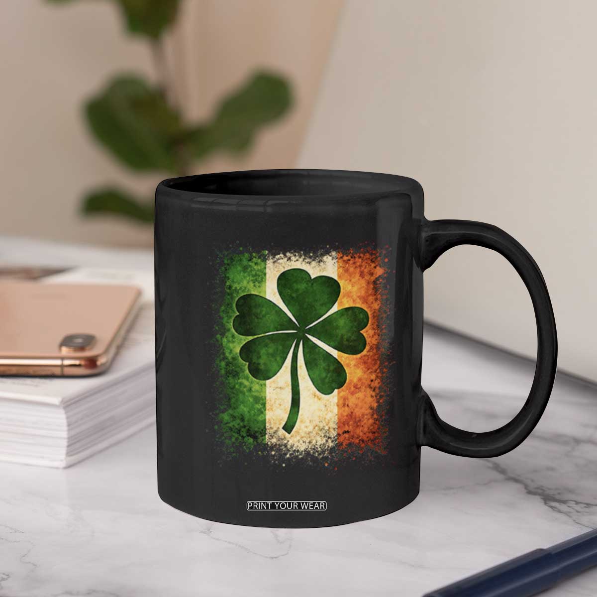 Retro Ireland Shamrock Irish Flag St Patricks Day Coffee Mug TS14 Print Your Wear