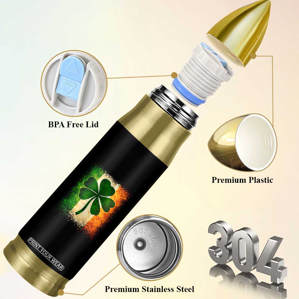 Retro Ireland Shamrock Irish Flag St Patricks Day Bullet Tumbler TS14 Print Your Wear