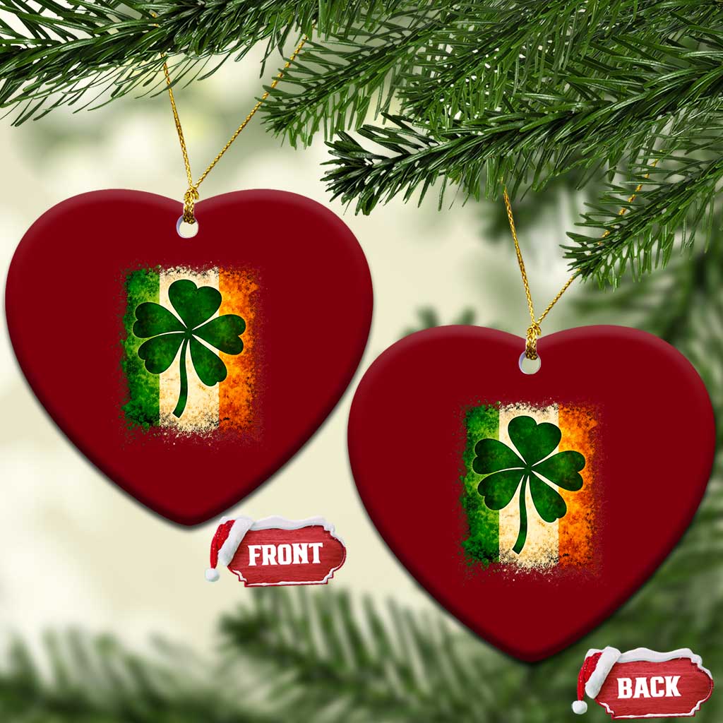Retro Ireland Shamrock Irish Flag St Patricks Day Ceramic Ornament TS14 Print Your Wear