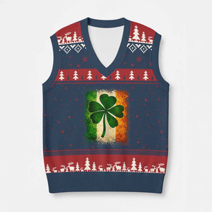 Retro Ireland Shamrock Irish Flag St Patricks Day V-Neck Knit Sweater Vest TS14 Navy Red Print Your Wear