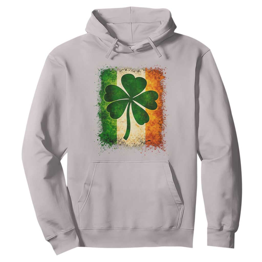 Retro Ireland Shamrock Irish Flag St Patricks Day Hoodie TS14 Ice Gray Print Your Wear