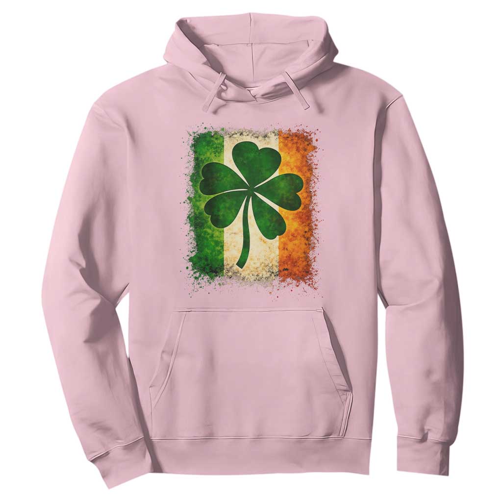 Retro Ireland Shamrock Irish Flag St Patricks Day Hoodie TS14 Light Pink Print Your Wear