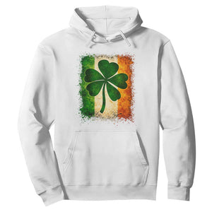 Retro Ireland Shamrock Irish Flag St Patricks Day Hoodie TS14 White Print Your Wear