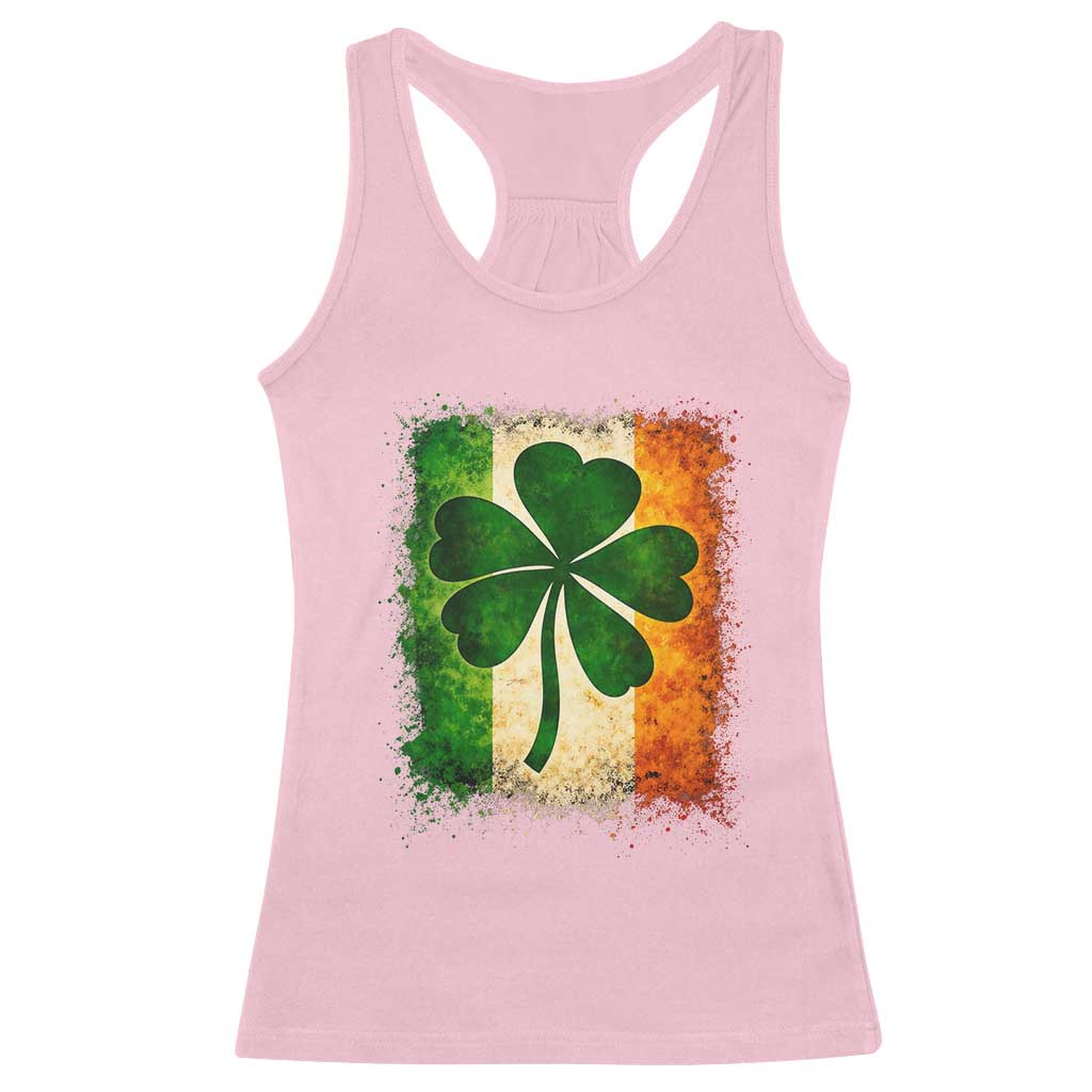 Retro Ireland Shamrock Irish Flag St Patricks Day Racerback Tank Top TS14 Light Pink Print Your Wear