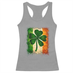 Retro Ireland Shamrock Irish Flag St Patricks Day Racerback Tank Top TS14 Sport Gray Print Your Wear