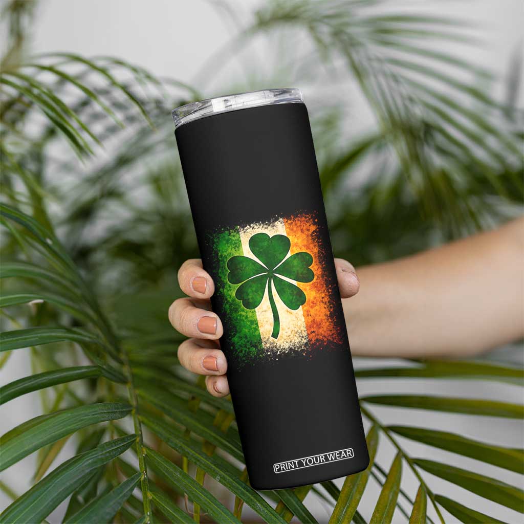 Retro Ireland Shamrock Irish Flag St Patricks Day Skinny Tumbler TS14 Print Your Wear