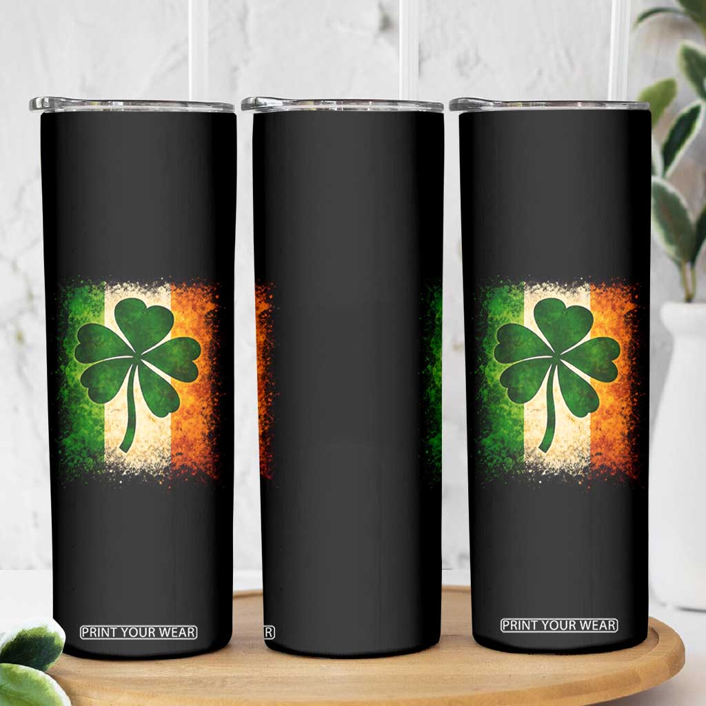 Retro Ireland Shamrock Irish Flag St Patricks Day Skinny Tumbler TS14 Print Your Wear
