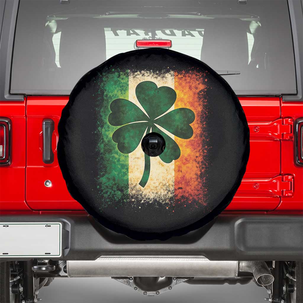 Retro Ireland Shamrock Irish Flag St Patricks Day Spare Tire Cover TS14 Black Print Your Wear