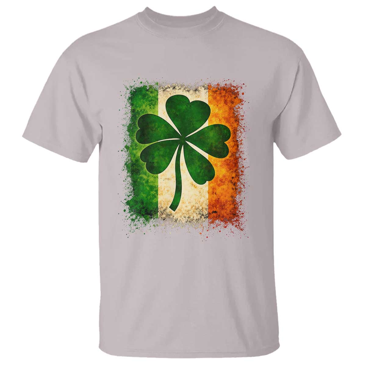 Retro Ireland Shamrock Irish Flag St Patricks Day T Shirt TS14 Ice Gray Print Your Wear