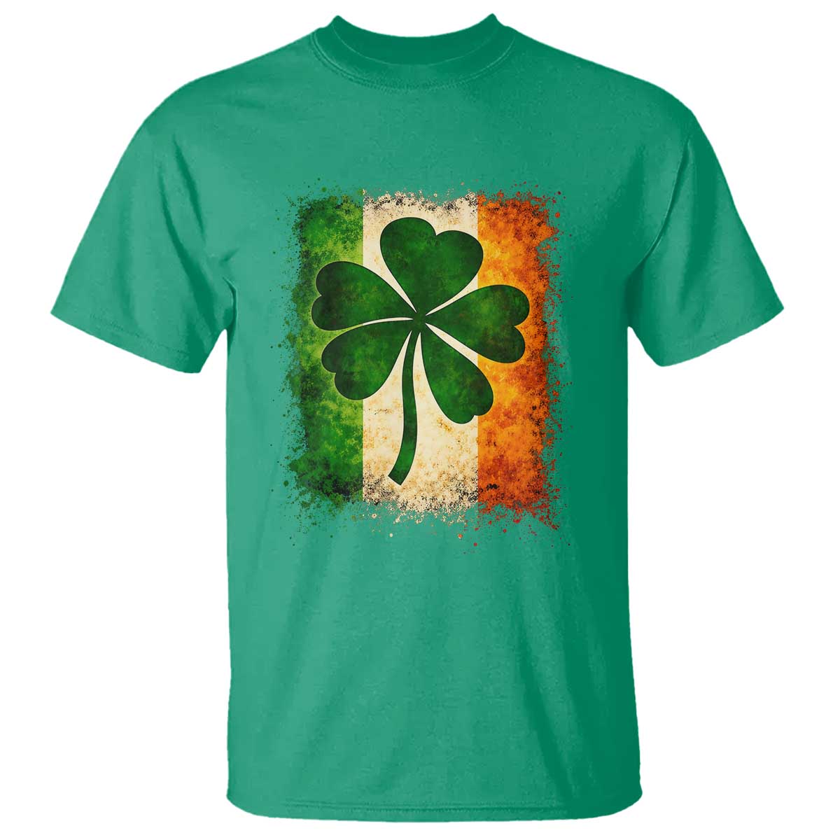 Retro Ireland Shamrock Irish Flag St Patricks Day T Shirt TS14 Irish Green Print Your Wear