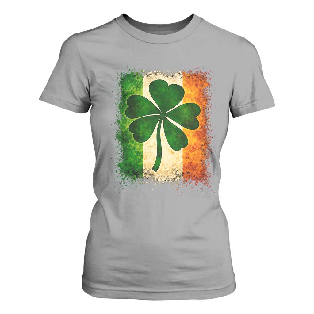 Retro Ireland Shamrock Irish Flag St Patricks Day T Shirt For Women TS14 Sport Gray Print Your Wear