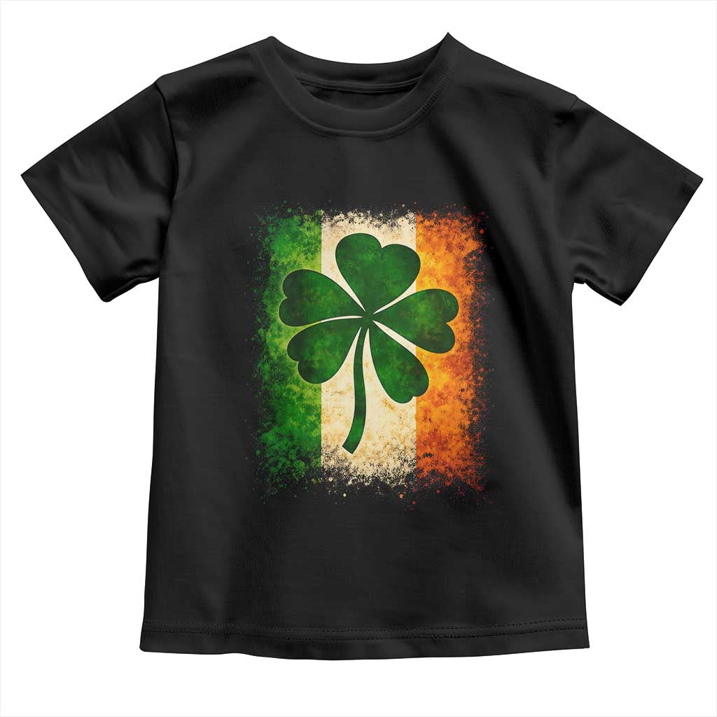 Retro Ireland Shamrock Irish Flag St Patricks Day Toddler T Shirt TS14 Black Print Your Wear