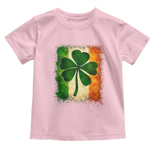 Retro Ireland Shamrock Irish Flag St Patricks Day Toddler T Shirt TS14 Light Pink Print Your Wear