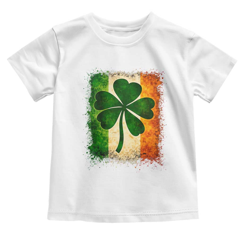 Retro Ireland Shamrock Irish Flag St Patricks Day Toddler T Shirt TS14 White Print Your Wear