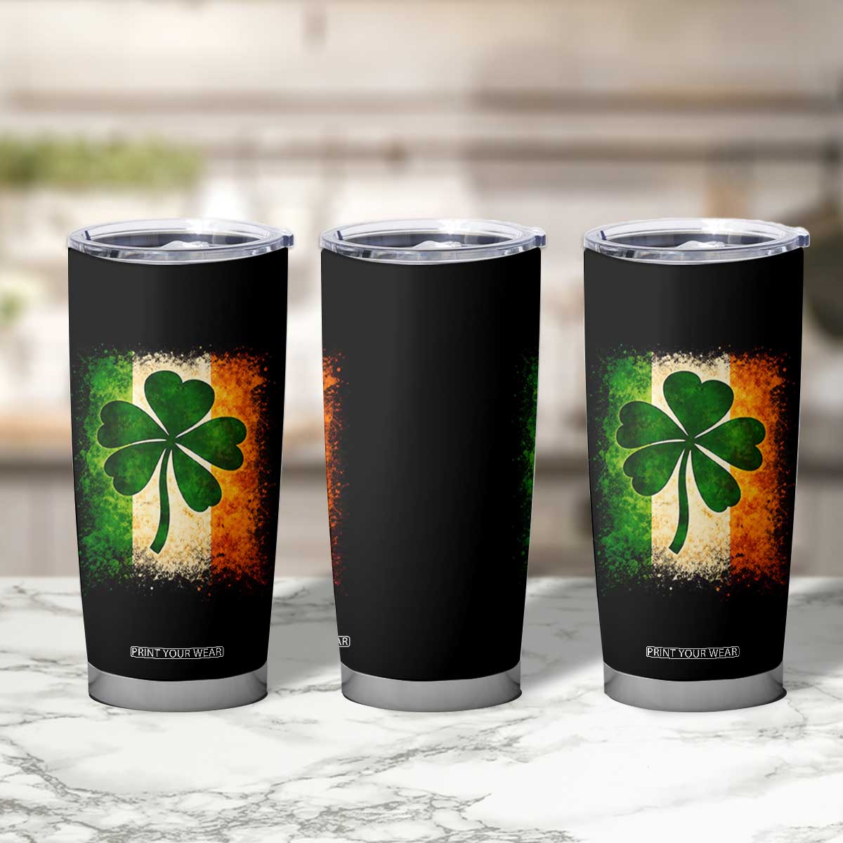 Retro Ireland Shamrock Irish Flag St Patricks Day Tumbler Cup TS14 Print Your Wear