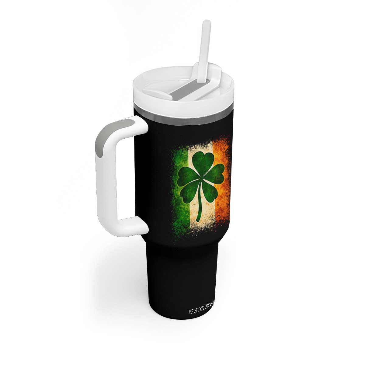 Retro Ireland Shamrock Irish Flag St Patricks Day Tumbler With Handle TS14 Print Your Wear